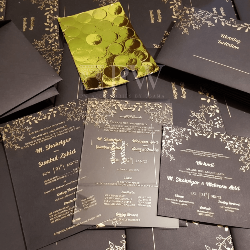 Black Acrylic Invitation